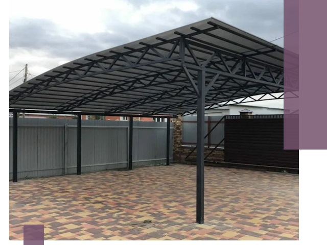 Металлические навесы под ключ в Ростове-на-Доне — изготовление и монтаж