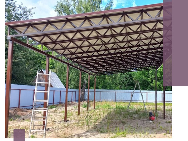 Односкатные навесы под ключ в Ростове-на-Доне — изготовление и монтаж