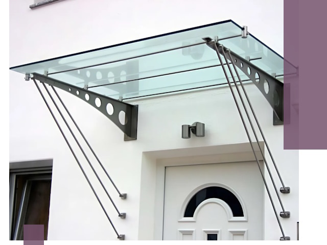 Козырьки над входом под ключ в Ростове-на-Доне — изготовление и монтаж
