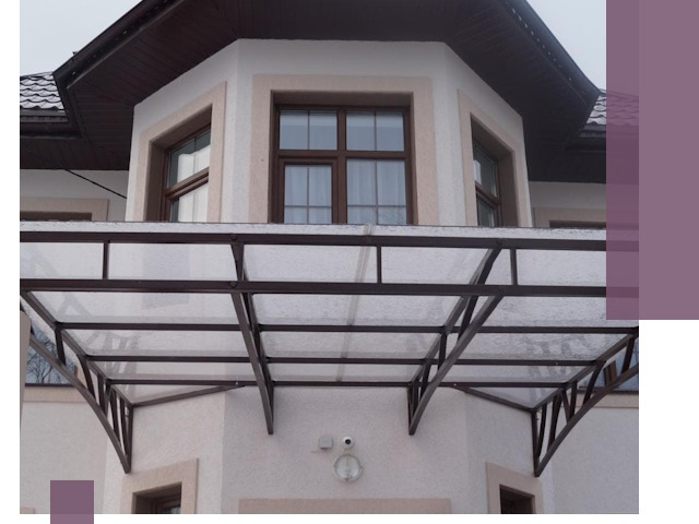 Козырьки из поликарбоната под ключ в Ростове-на-Доне