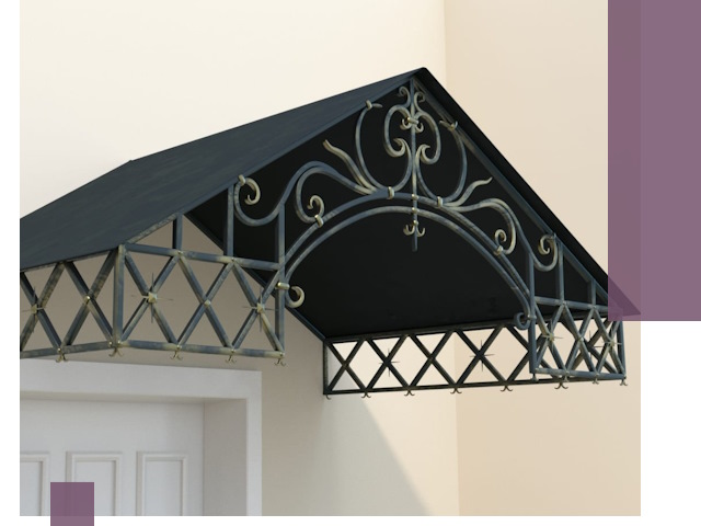 Двускатные металлические козырьки под ключ в Ростове-на-Доне